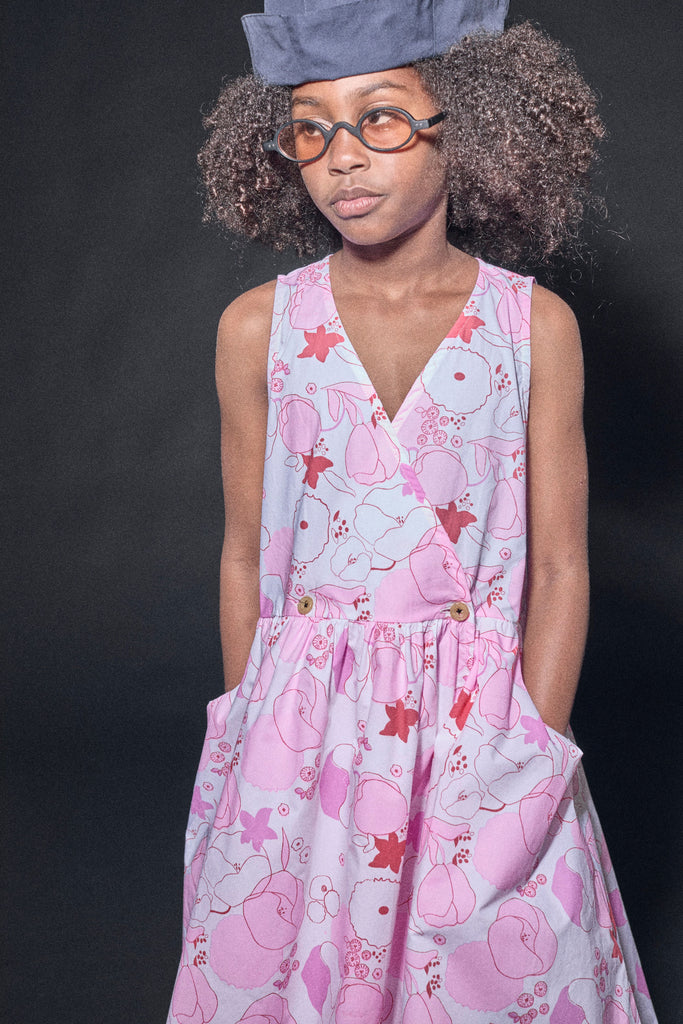 Little Creative Factory Flower Print Coral Reef Apron Dress