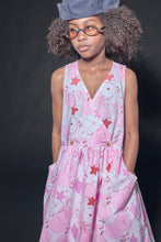 Load image into Gallery viewer, Little Creative Factory Flower Print Coral Reef Apron Dress