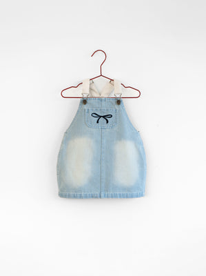 Please Mom Denim Bow Barrel Dress