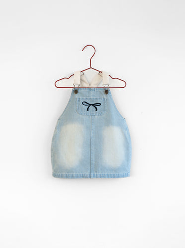 Please Mom Denim Bow Barrel Dress *RUNS SMALL*