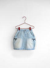 Load image into Gallery viewer, Please Mom Denim Bow Barrel Skirt *RUNS SMALL*