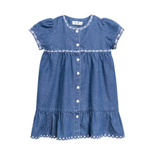 Load image into Gallery viewer, Nou Nelle Denim Trimmed Dress (Short Sleeve)