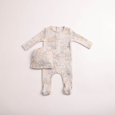 Bee & Dee Boys Dollhouse Print Footie And Beanie
