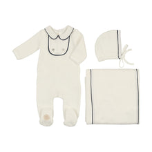 Load image into Gallery viewer, Mon Tresor Double Button Boys Layette Set - Ivory &amp; Navy