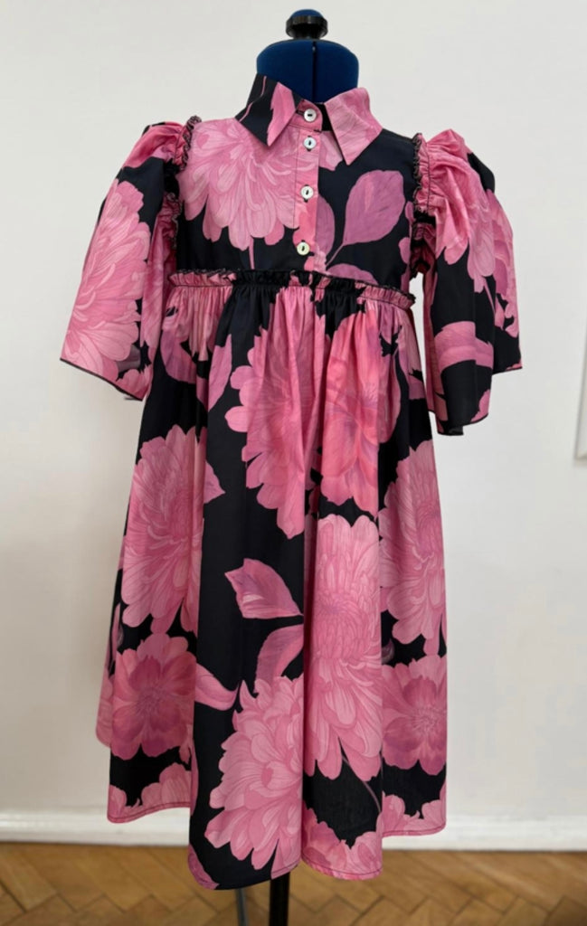 Christina Rhode Dress (1126) - Black/Pink Floral