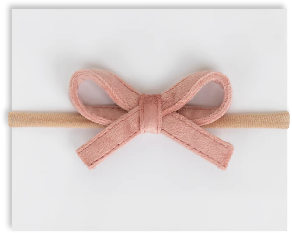 Adora Mini Dusty Pink Velvet Bow Headband
