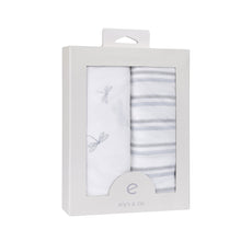 Load image into Gallery viewer, Ely&#39;s &amp; Co Cotton Crib/Toddler Bed Sheets - Dragonfly &amp; Stripe