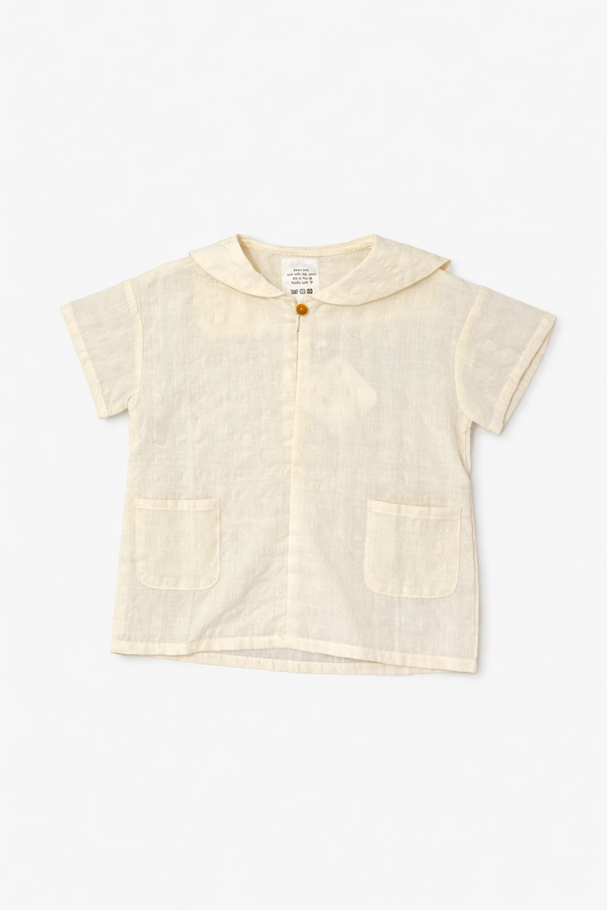 Please Mom Vanilla Seersucker Shirt