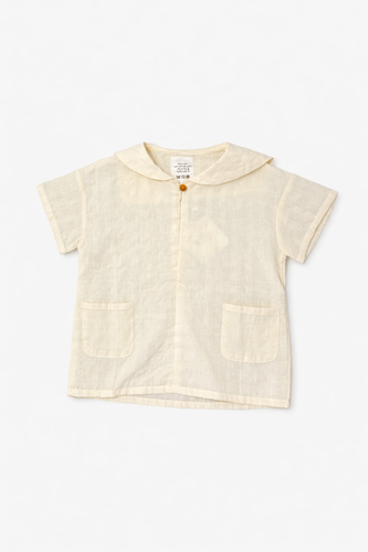 Please Mom Vanilla Seersucker Shirt