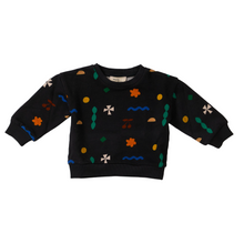 Load image into Gallery viewer, Wander &amp; Wonder Baby Printed Sweatshirt - Black Quilt