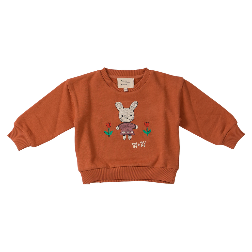 Wander & Wonder Baby Bunny Sweatshirt - Rust Coral