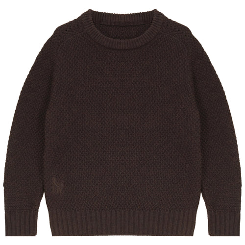 Calla Lili Boys Knit Round Neck Sweater - Brown