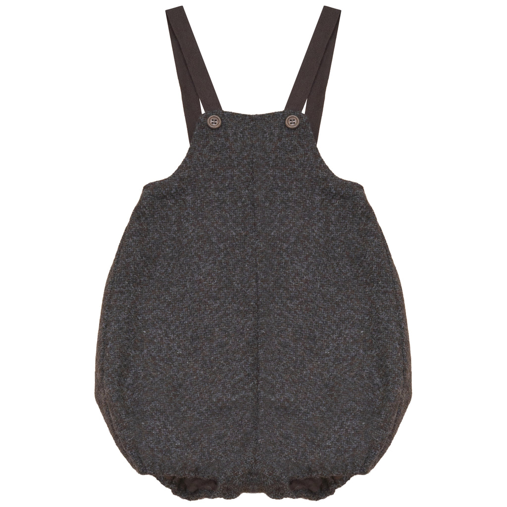 Calla Lili Boys Tweed Romper - Grey/Brown
