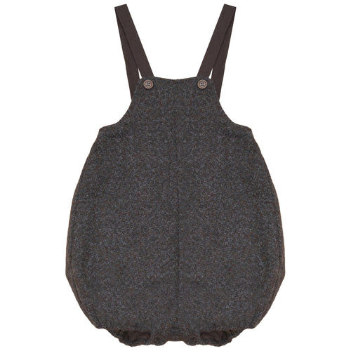 Calla Lili Boys Tweed Romper - Grey/Brown