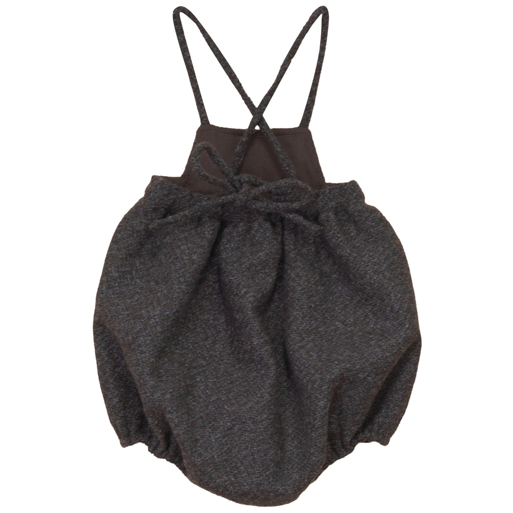 Calla Lili Girls Tweed Romper - Grey/Brown