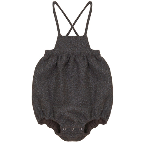 Calla Lili Girls Tweed Romper - Grey/Brown