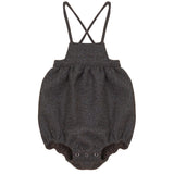 Calla Lili Girls Tweed Romper - Grey/Brown