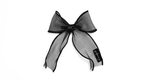 Le Enfant Medium Chiffon Bow - Black