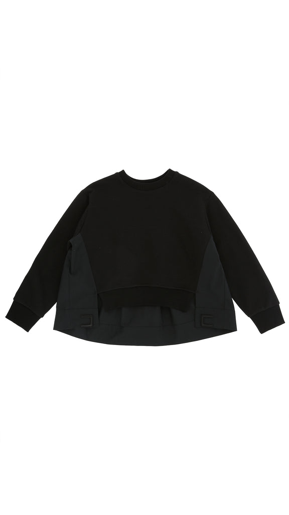 Elisabetta Franchi Sweatshirt With Poplin Insert - Black