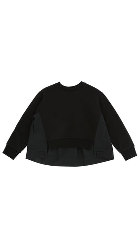 Elisabetta Franchi Sweatshirt With Poplin Insert - Black