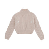 Elisabetta Franchi Sweater With Diamond Pattern - Nude/Milk