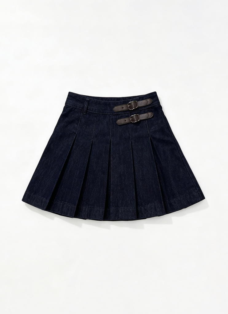 Madeline Girls Pleated Denim Skirt