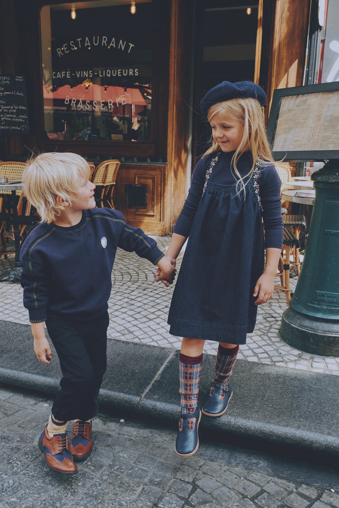 Madeline Girls Denim Pinafore