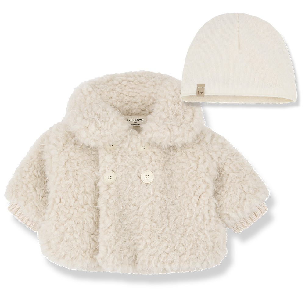 1+ in the Family Coat & Hat Set - Ecru