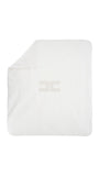 Elisabetta Franchi CC Embroidered Sweatshirt Blanket - Ivory/Gold