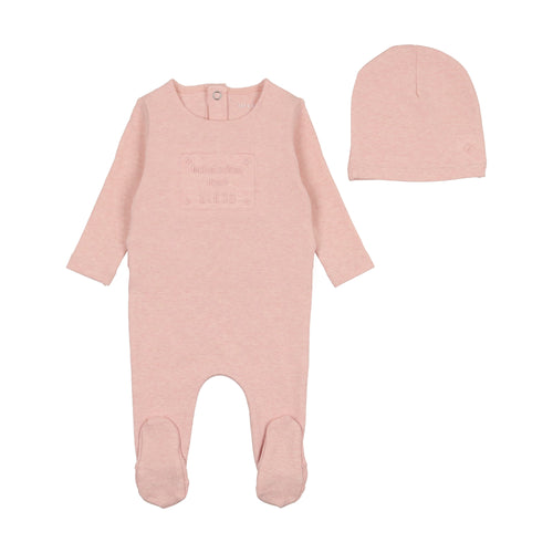 Bee And Dee Embossed Plaque Footie & Beanie - Pina Colada