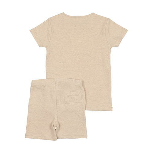 Bee & Dee Embossed Plaque Short Set - Butterscotch