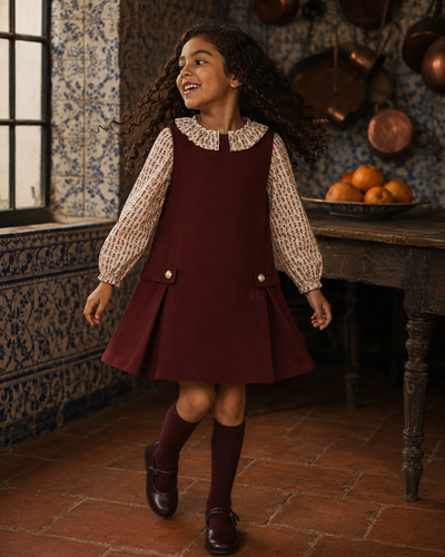 Retro Kid Emerson Sleeveless Dress - Burgundy