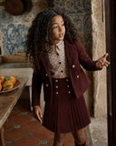 Retro Kid Emerson Jacket And Pleat Skirt - Burgundy