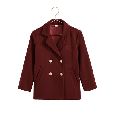 Retro Kid Emerson Jacket And Pleat Skirt - Burgundy