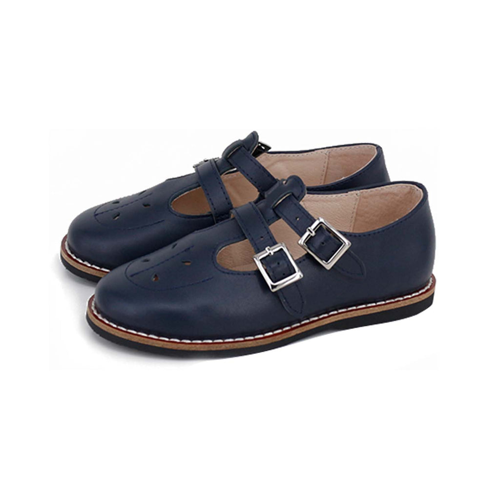 Camille Shoes Estella Clunky Navy Leather