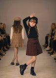 Mode Avant Cherry Plaid Skirt With Black Knit Turtleneck