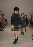 Mode Avant Sweatshirt Dress With Pleated Plaid