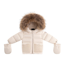 Load image into Gallery viewer, Ellabee Bella Enfant Fur Down Jacket - Beige/Corduroy