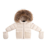 Ellabee Bella Enfant Fur Down Jacket - Beige/Corduroy