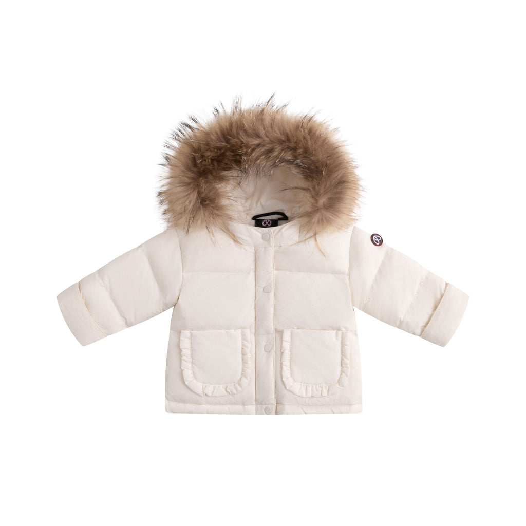 Ellabee Lyane Enfant Fur Down Jacket  - Off White