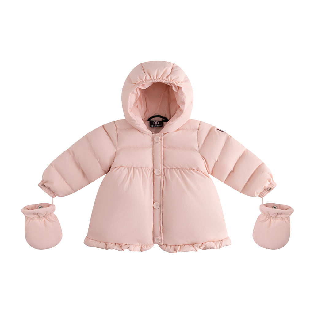 Ellabee Flore Enfant Fur Down Jacket - Baby Pink