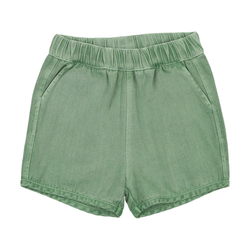 Farren & Me Denim Track Shorts - Green Wash