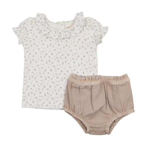 Farren & Me Denim Bloomer +Tshirt Set - Pale Pink Wash