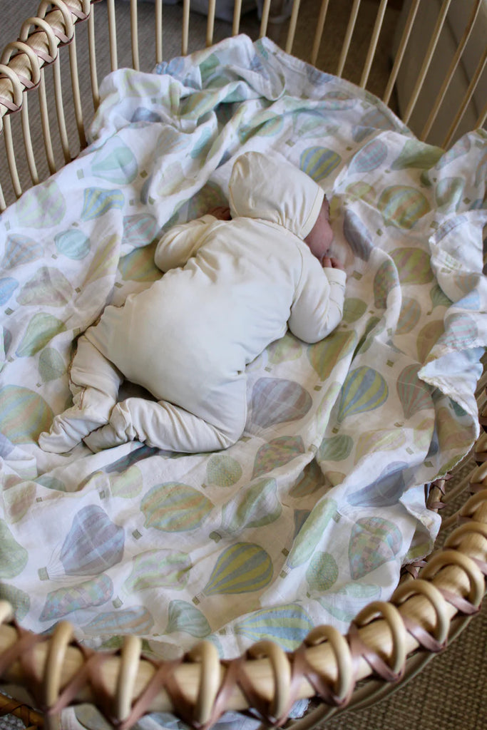 Little Threads Pastel Air Balloon Muslin Blanket