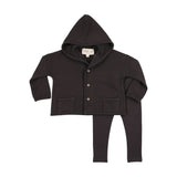 Farren & Me Hooded Cardigan Set - Washed Black