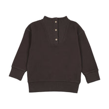 Load image into Gallery viewer, Farren &amp; Me Buttoned Neck Sweatshirt - Washed Black