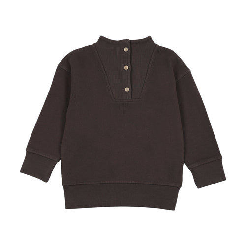 Farren & Me Buttoned Neck Sweatshirt - Washed Black
