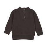 Farren & Me Buttoned Neck Sweatshirt - Washed Black