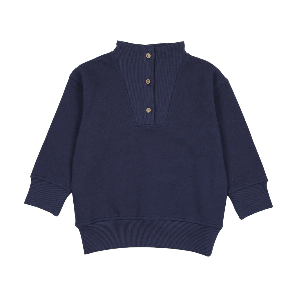 Farren & Me Buttoned Neck Sweatshirt - Washed Blue