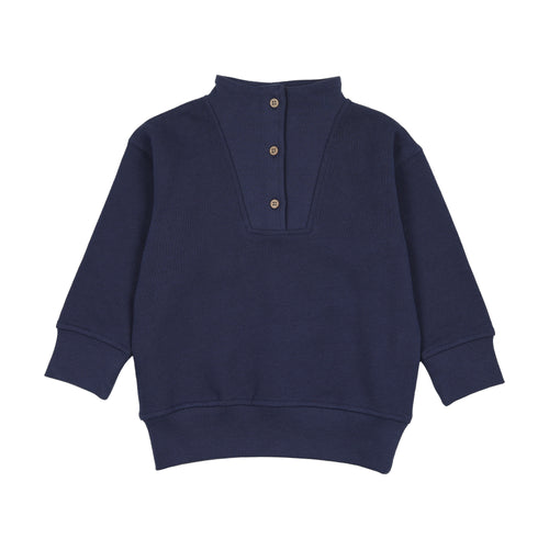 Farren & Me Buttoned Neck Sweatshirt - Washed Blue